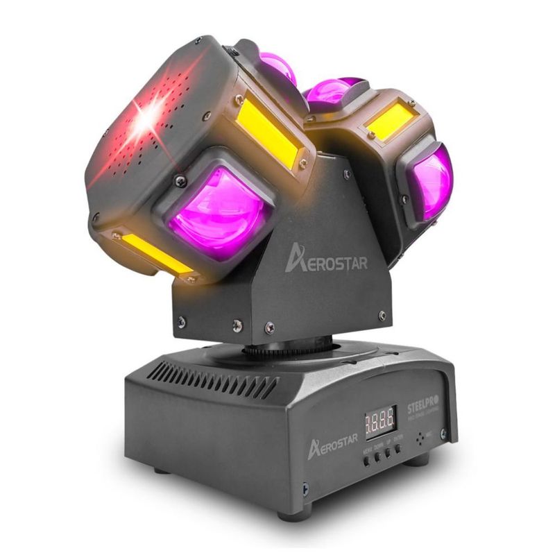 Beam Móvil AEROSTAR Rgbw/ Estrobo+laser Steelpro.