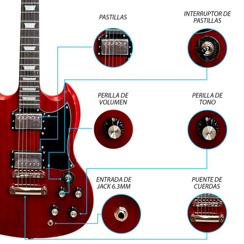 Paquete Guitarra Electrica 050-SK Jethro STEELPRO