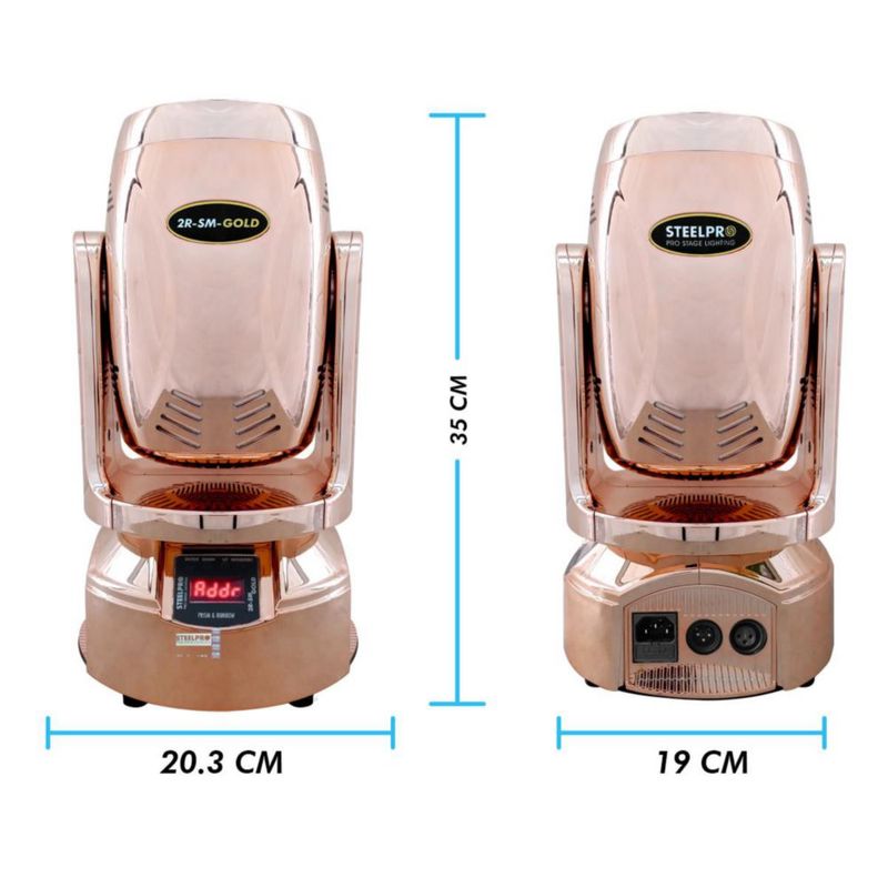 2 Cabezas Móviles 2R-SM-GOLD-K Beam Rainbow Con Case -steelpro