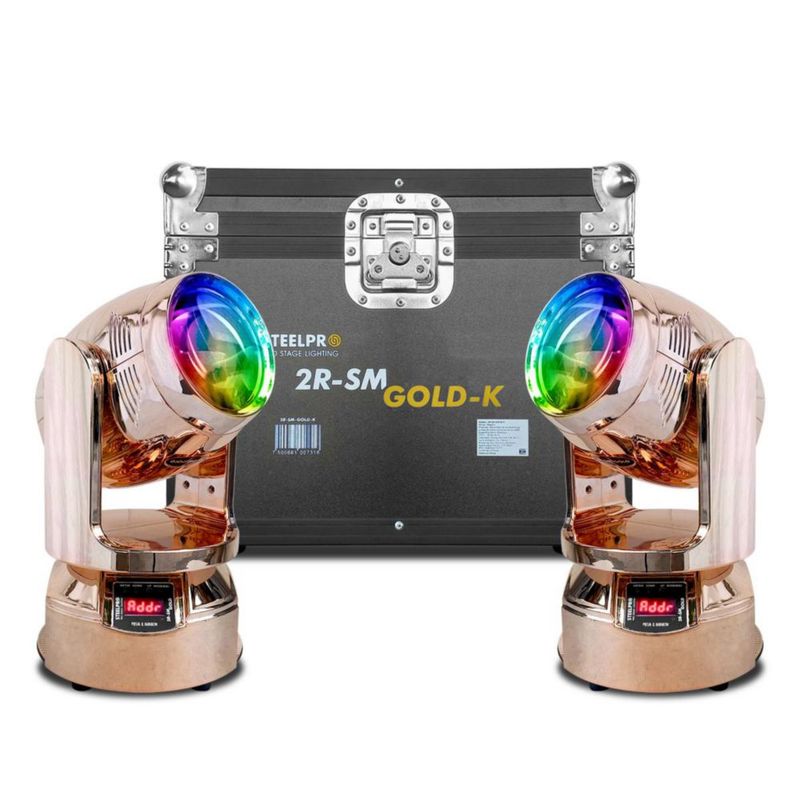 2 Cabezas Móviles 2R-SM-GOLD-K Beam Rainbow Con Case -steelpro