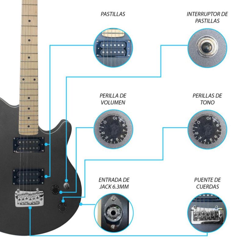 Paquete Guitarra Electrica 062-SK Jethro STEELPRO