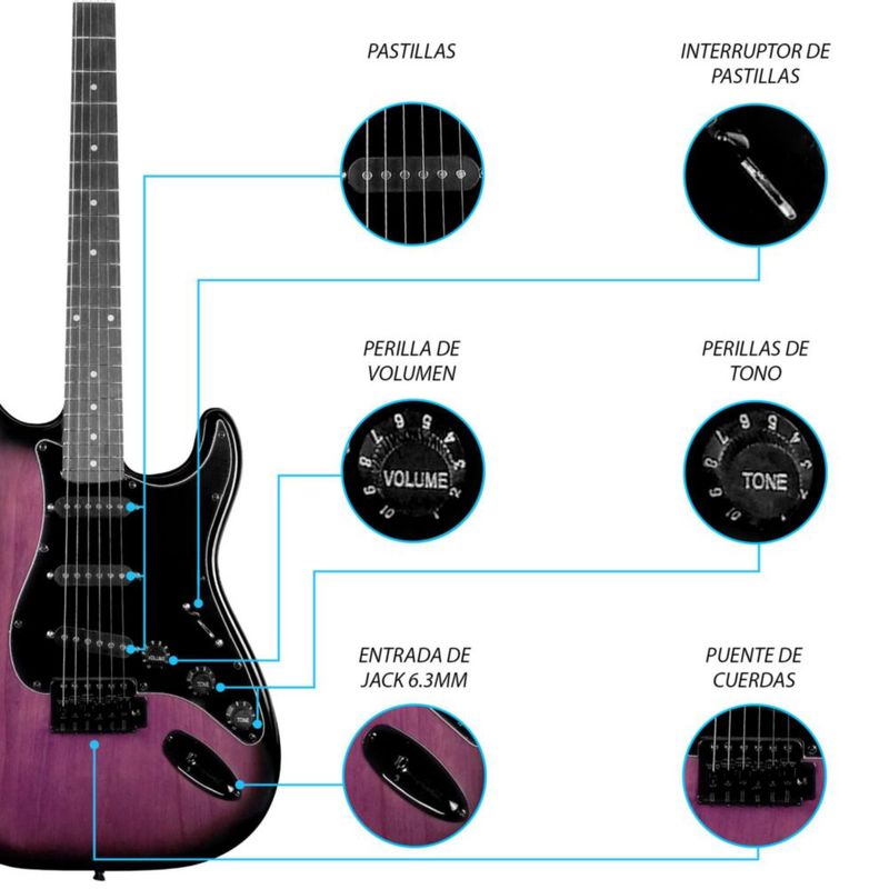Paquete Guitarra Electrica 024-SK Jethro By STEELPRO