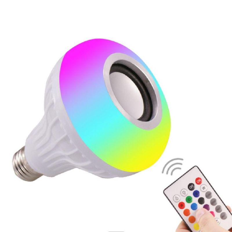 Foco Led Rgb Con Bocina Bluetooth Y Control Remoto