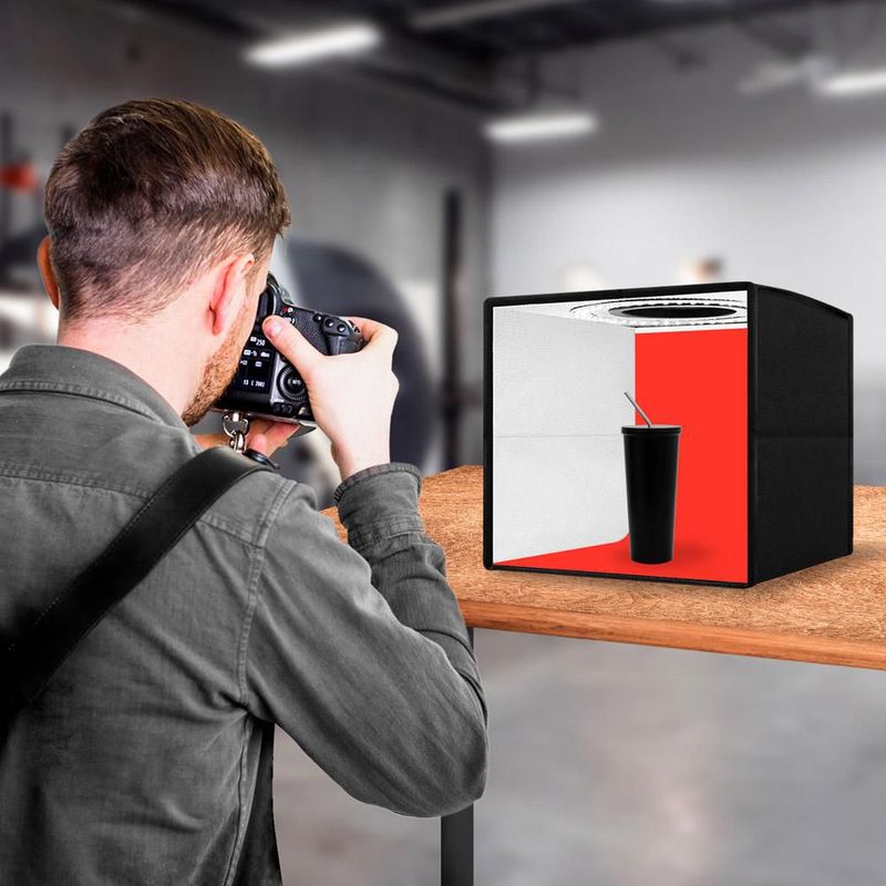 Caja de Luz para Fotografía Profesional con Aro de Luz 40x40 cm