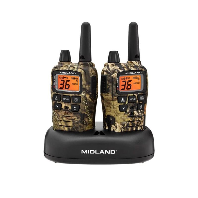 Radio bidireccional T75VP3 Midland de 36 Canales de Largo Alcance con 121 códigos de privacidad y alertas meteorológicas