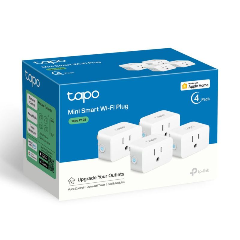 Smart Plug TP-Link Tapo P125 Apple HomeKit 15 A/1800 W blanco paquete de 4