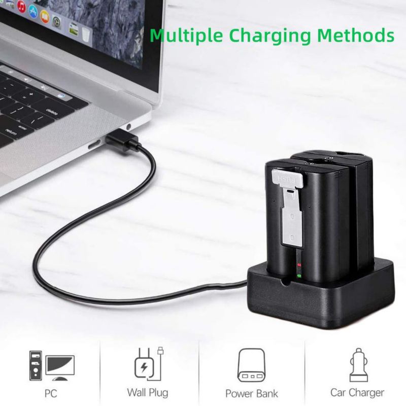 Batería de repuesto de 6040 mAh x 2 con cargador para Ring Doorbell