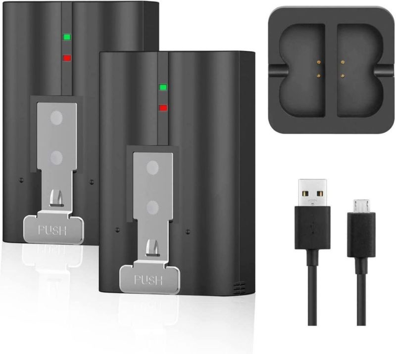 Batería de repuesto de 6040 mAh x 2 con cargador para Ring Doorbell