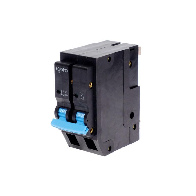 Interruptor Termomagnético 2 Polos 20A Protección contra Sobrecarga y Cortocircuito, Material Poliéster, Uso Residencial y Comercial