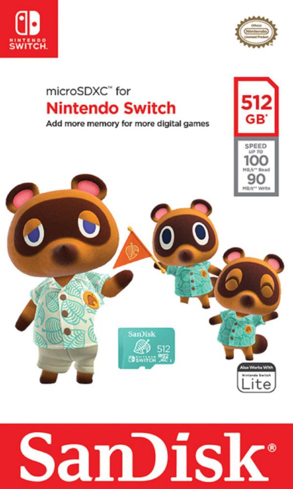Tarjeta microSDXC SanDisk 512GB con licencia para Nintendo Switch