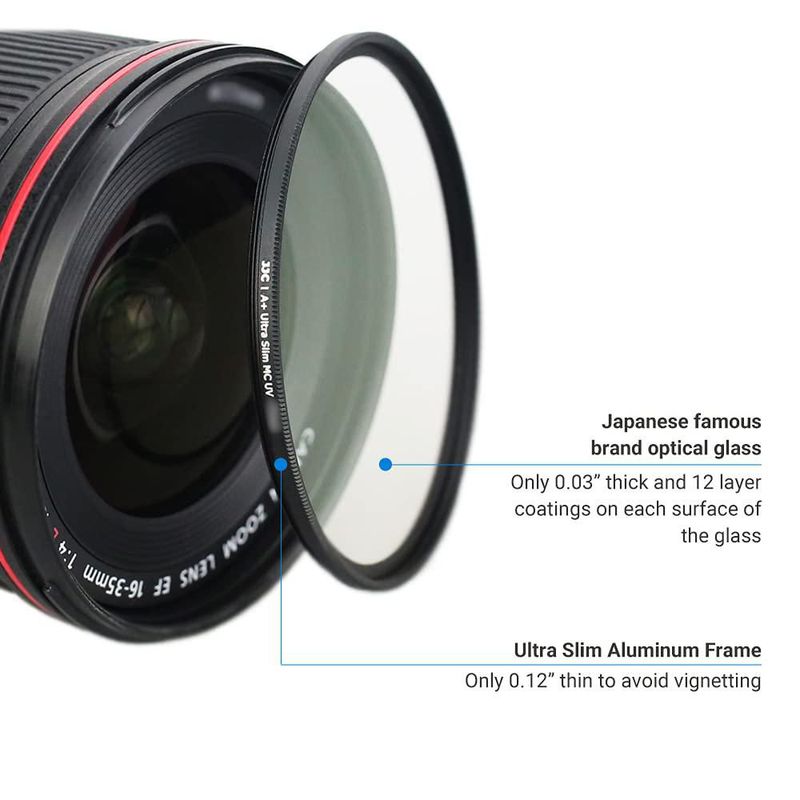 Filtro UV JJC multicapa de 55 mm para Nikon D3500 D3400 D5600