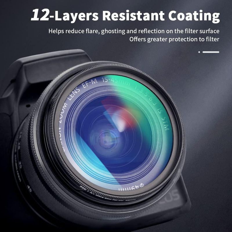 Filtro UV JJC multicapa de 55 mm para Nikon D3500 D3400 D5600