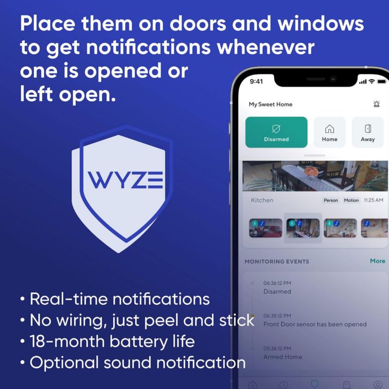 Sistema de seguridad para el hogar sensor de entrada Wyze Window Door paquete de 3