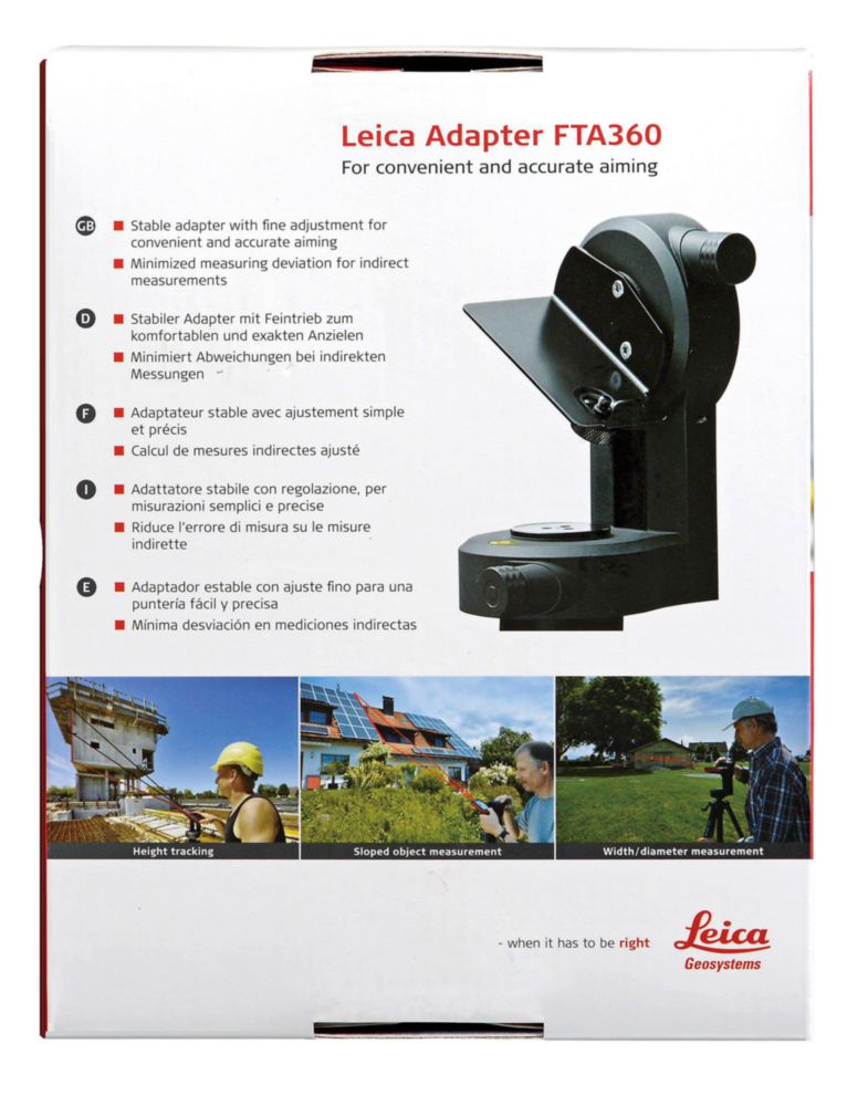 Adaptador de trípode Leica Disto FTA360 para medidor de distancia láser