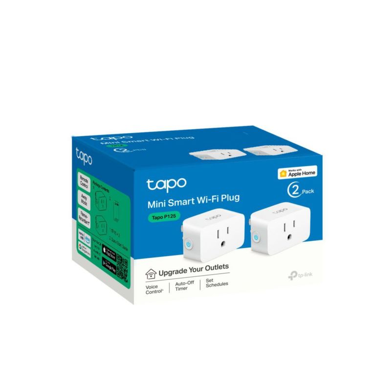 Smart Plug TP-Link Tapo P125 Apple HomeKit 15 A/1800 W blanco paquete de 2