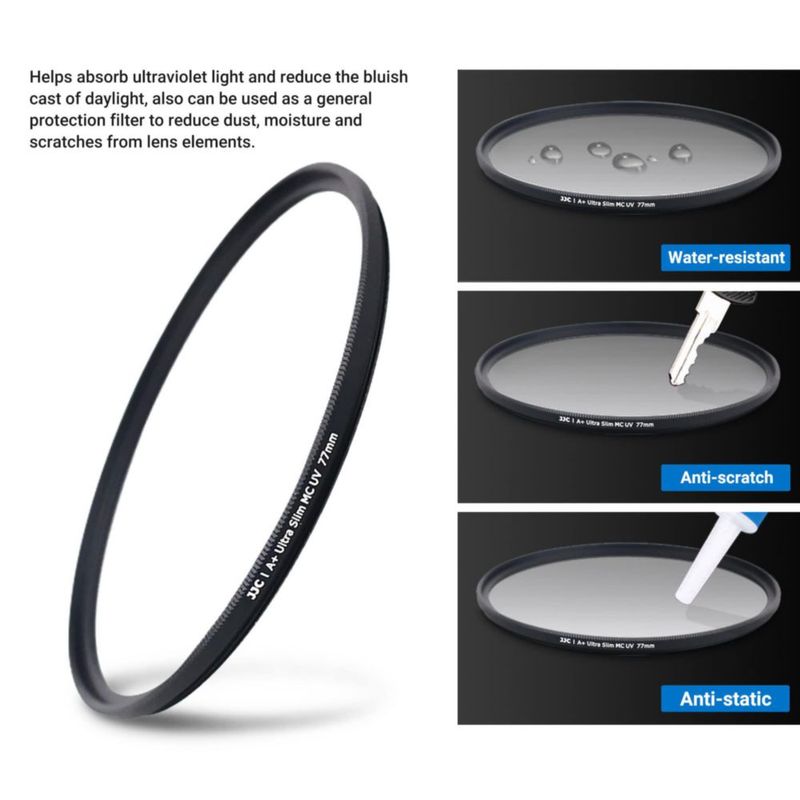 Filtro UV JJC 49 mm para Canon EOS R100 R50 R10 y más