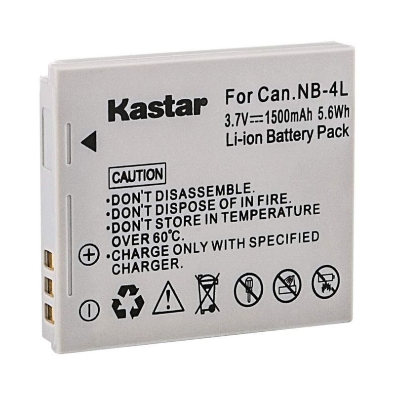 Cargador de baterías Kastar para NB-4L NB4L ELPH 100 300 310 330