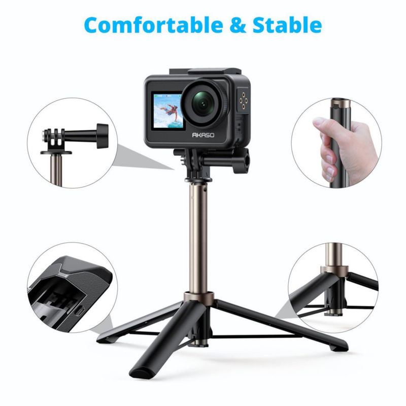 Soporte de trípode Selfie Stick AKASO de 60 cm para cámaras de acción