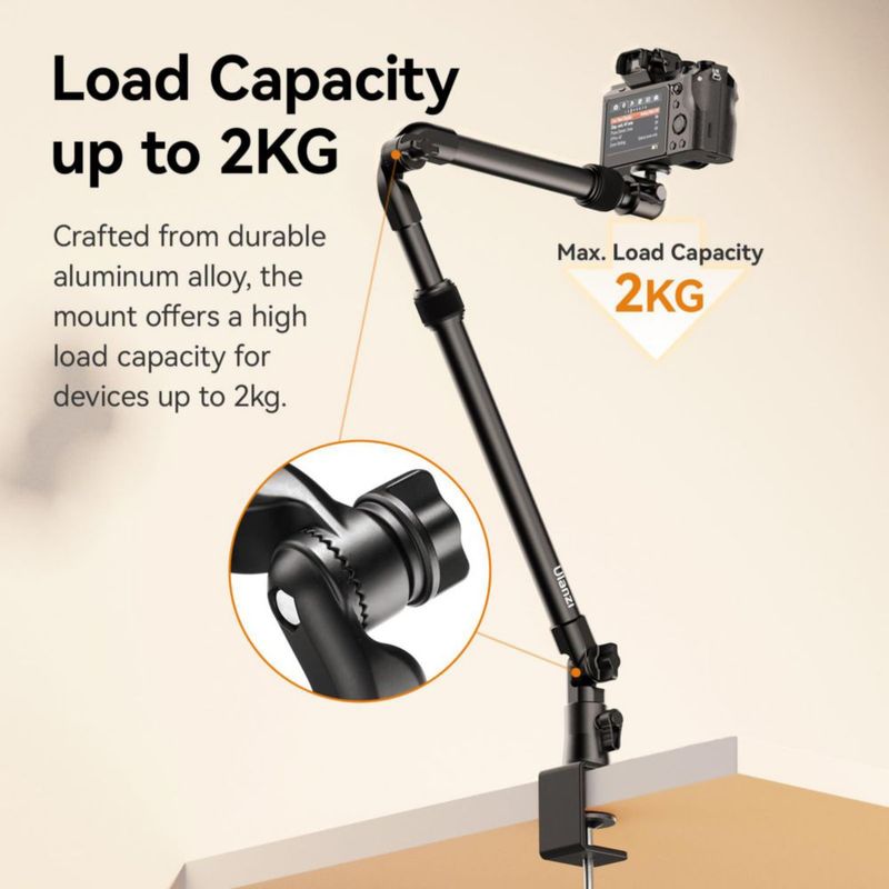 Soporte de escritorio para cámara ULANZI ZJ02 Overhead Magic Arm 98 cm