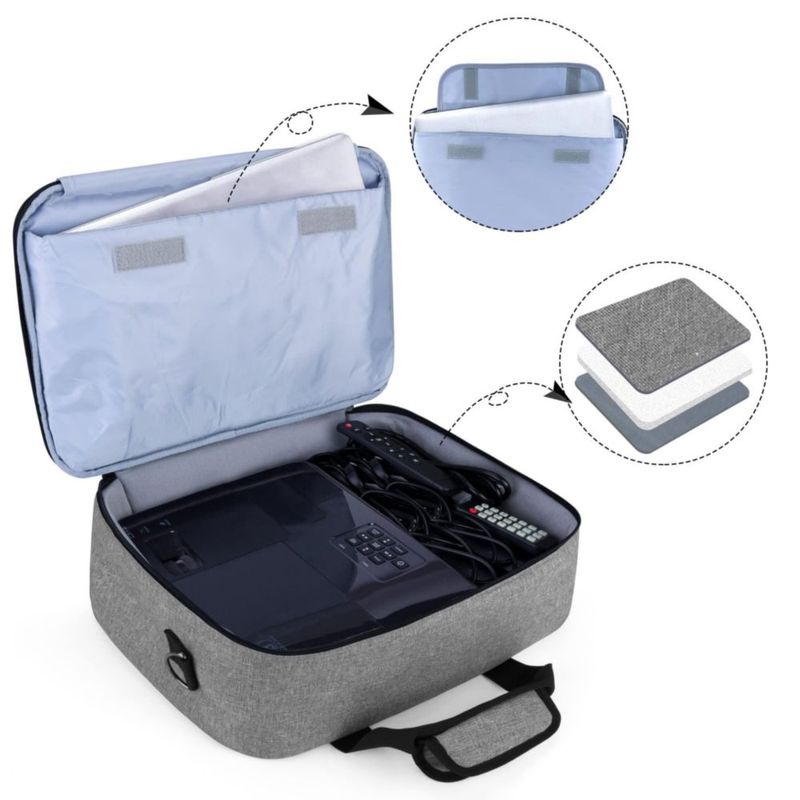 Funda para proyector Luxja con funda protectora para portátil color gris