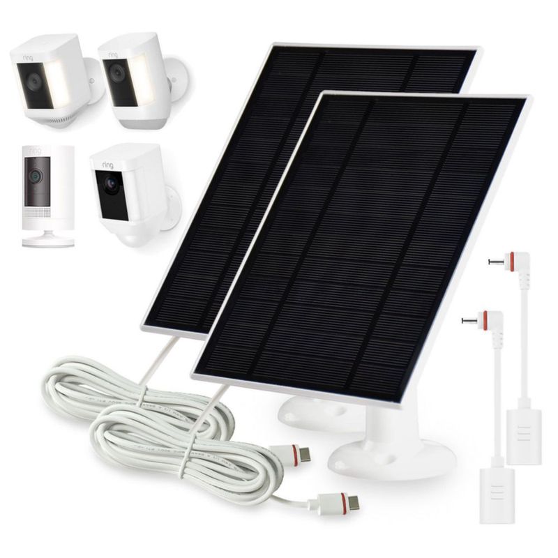 Cargador de panel solar KAROTTO para Ring Stick Up Cam/Pro paquete de 2