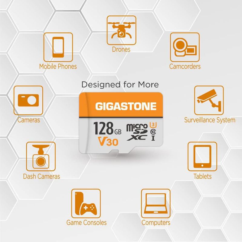 Tarjeta micro SD Gigastone de 128 GB paquete de 5 4K Video Pro 95 MB/s