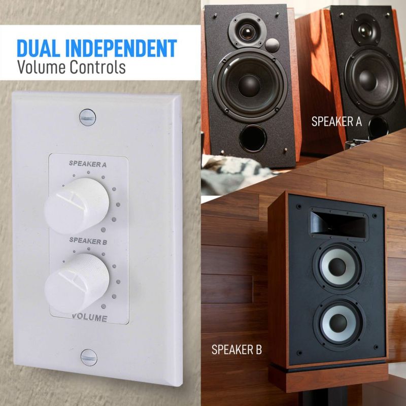 Altavoces de pared Pyle Home PVCD15 de 120 W con control de volumen dual
