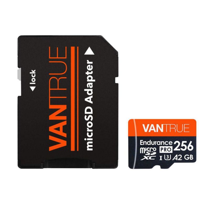 Tarjeta SD Vantrue microSDXC UHS-I U3 4K UHD de 256 GB con adaptador