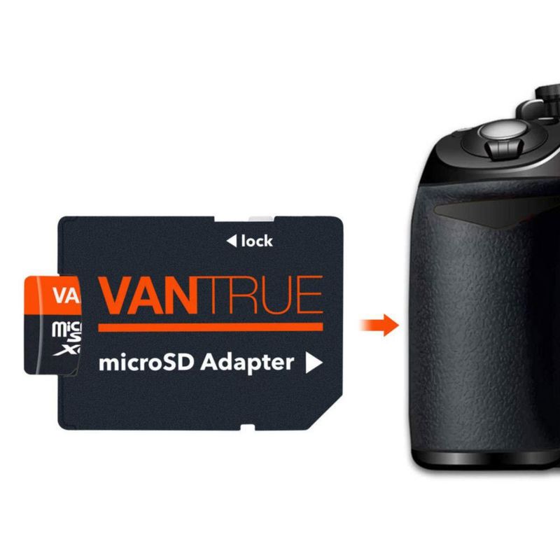 Tarjeta SD Vantrue microSDXC UHS-I U3 4K UHD de 256 GB con adaptador