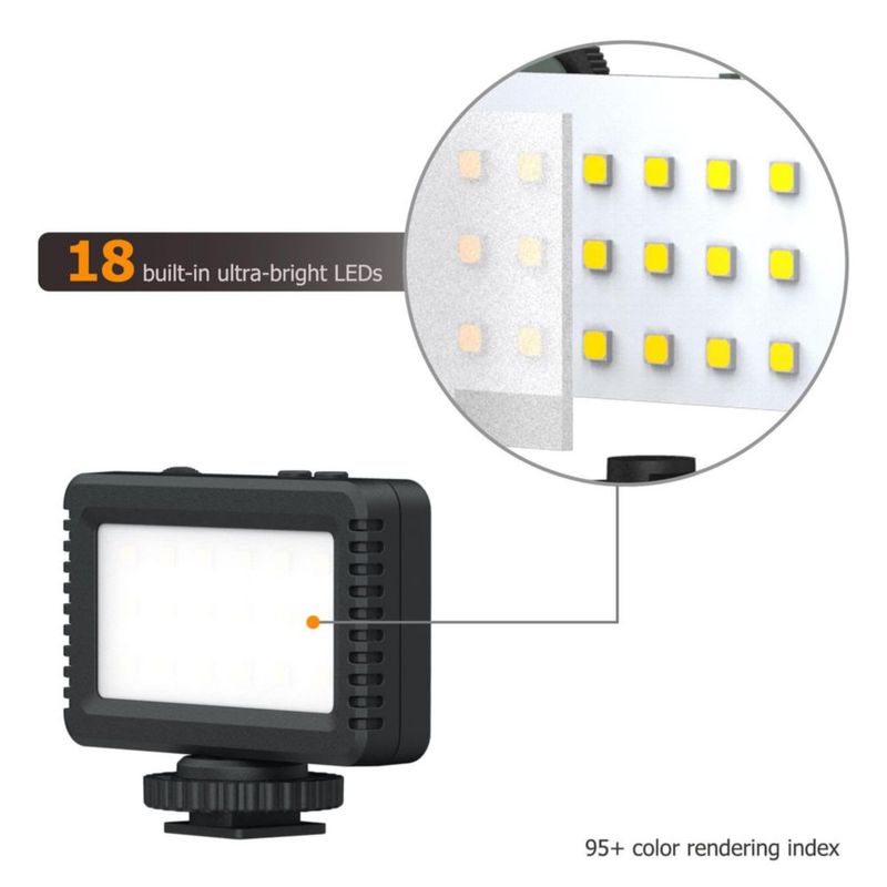Luz LED de vídeo KIWIFOTOS Mini para Sony ZV-E10 II ZVE10 ZV-1F