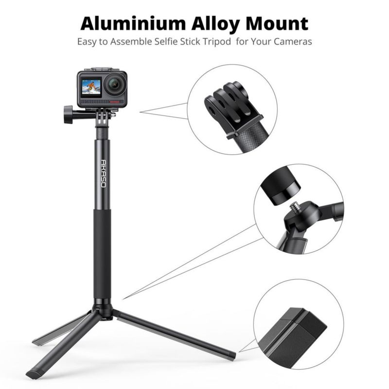 Accesorios para cámaras de acción AKASO Selfie Stick con trípode