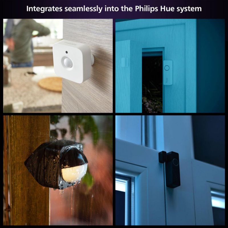 Sensor de contacto inteligente Philips Hue Secure blanco 1 paquete hecho para puertas y ventanas interiores requiere Hue Bridge funciona con la