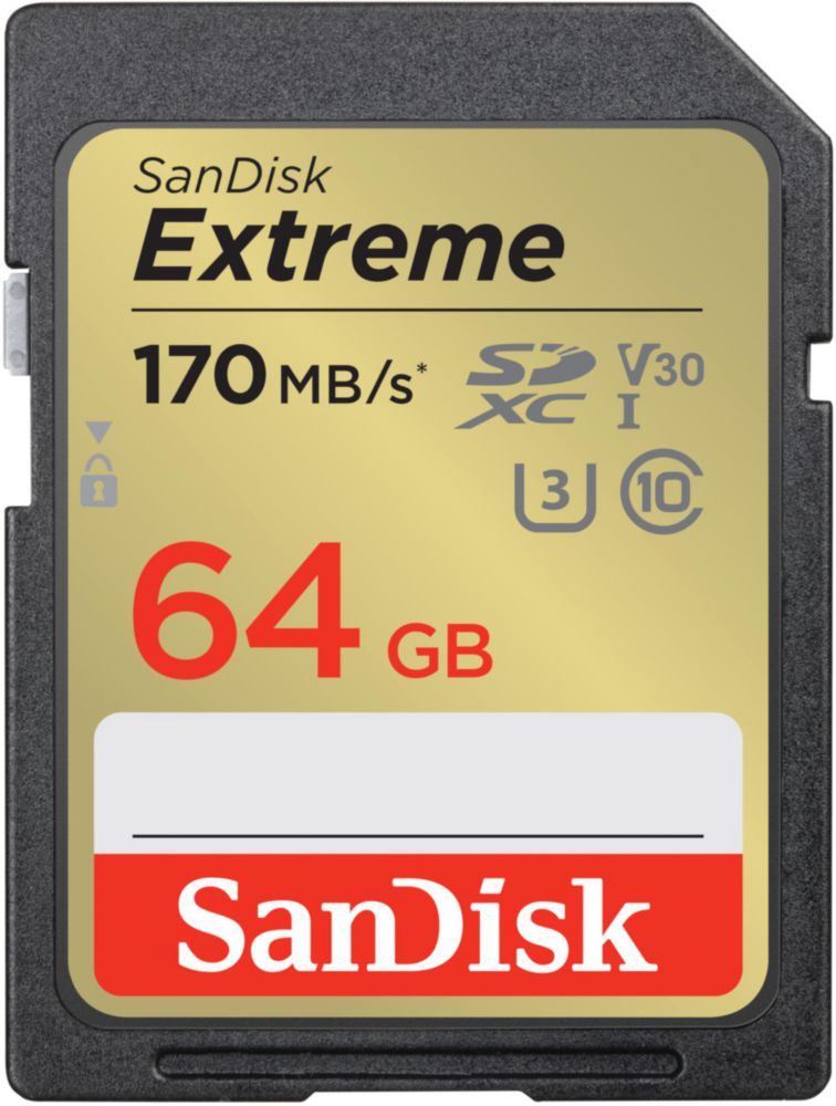 Tarjeta de memoria SanDisk Extreme SDXC 64GB UHS-I C10 U3 V30