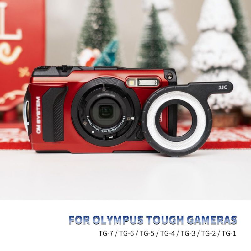Anillo guía de luz LED JJC MRL-TG1 para cámaras digitales Olympus Tough TG-7 TG-6 TG-5 TG-4 TG-3 TG-2
