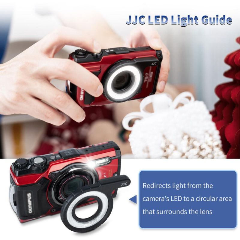 Anillo guía de luz LED JJC MRL-TG1 para cámaras digitales Olympus Tough TG-7 TG-6 TG-5 TG-4 TG-3 TG-2
