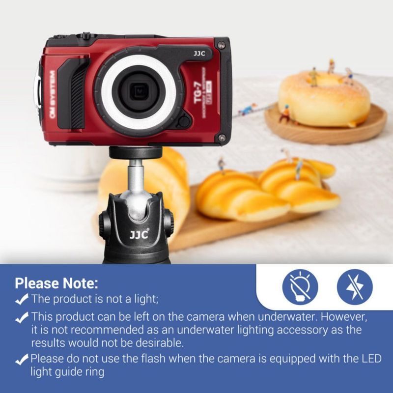 Anillo guía de luz LED JJC MRL-TG1 para cámaras digitales Olympus Tough TG-7 TG-6 TG-5 TG-4 TG-3 TG-2