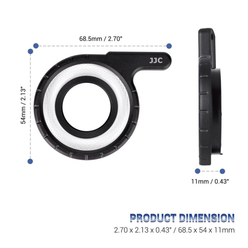 Anillo guía de luz LED JJC MRL-TG1 para cámaras digitales Olympus Tough TG-7 TG-6 TG-5 TG-4 TG-3 TG-2