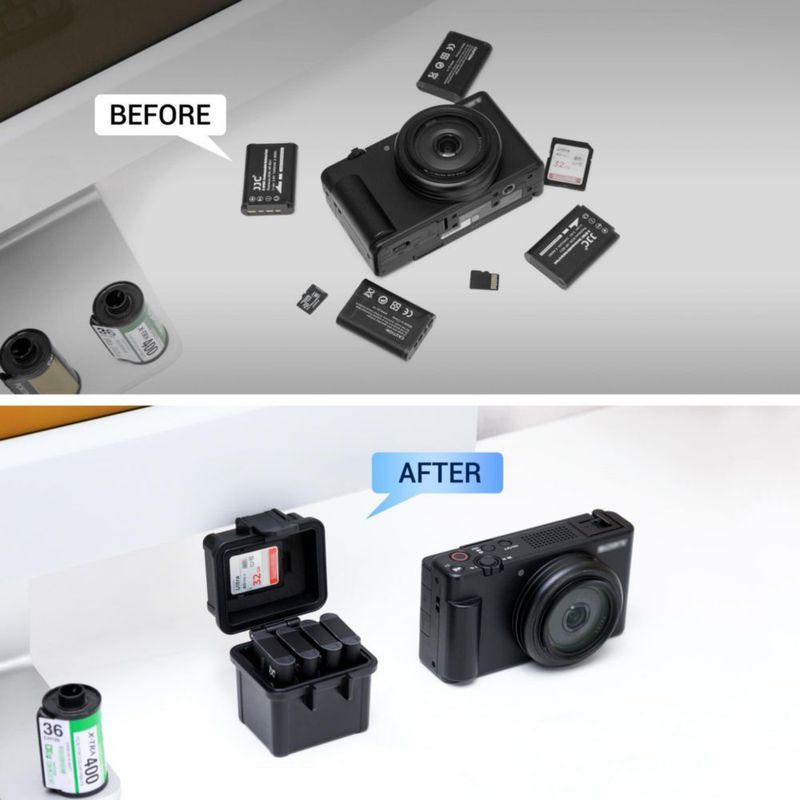 Funda de tarjeta de memoria con batería JJC para 4 Sony NP-BX1 Ricoh DB-110