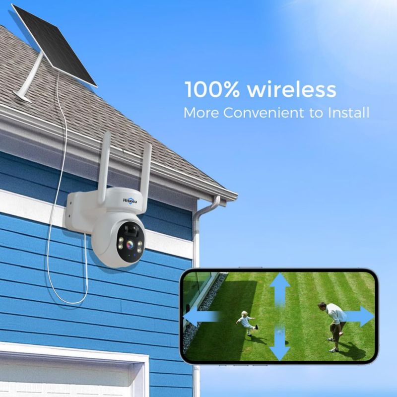 Cámara de seguridad Hiseeu Solar Outdoor 4MP inalámbrica 2.4G WiFi