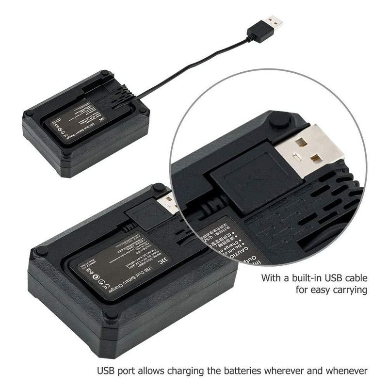 Cargador de batería JJC NP-FZ100 USB de doble ranura para cámaras Sony