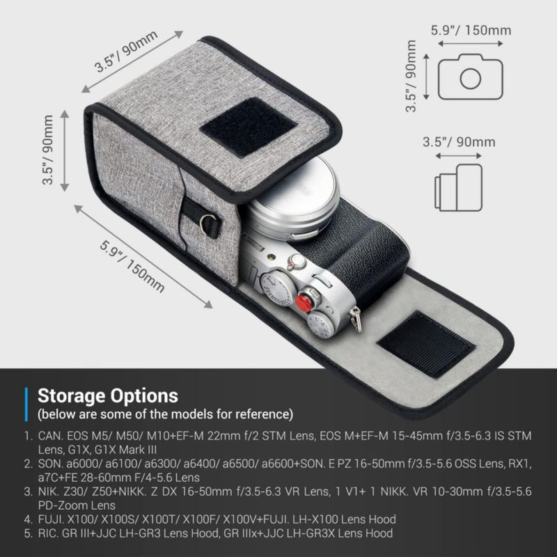 Funda de cámara JJC bolsa de viaje portátil para Fuji Fujifilm