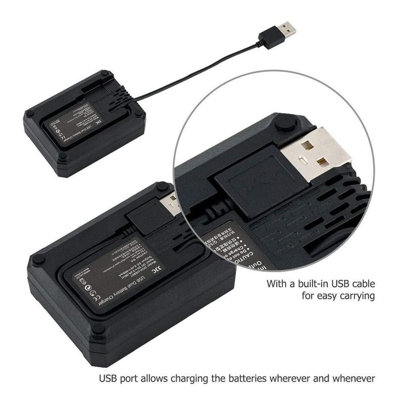 Cargador de batería JJC LP-E17 USB de doble ranura para cámaras Canon
