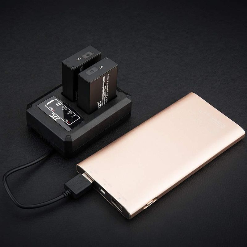 Cargador de batería JJC LP-E17 USB de doble ranura para cámaras Canon
