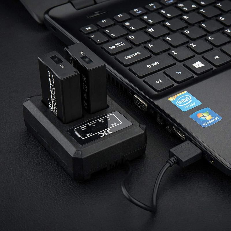 Cargador de batería JJC LP-E17 USB de doble ranura para cámaras Canon
