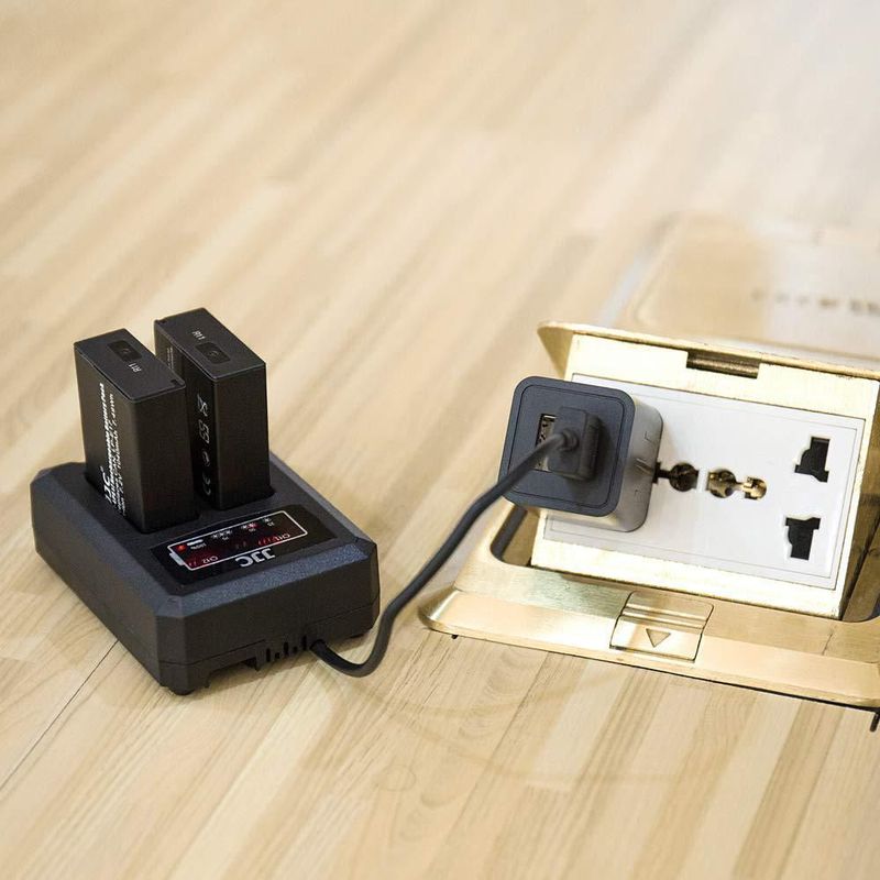 Cargador de batería JJC LP-E17 USB de doble ranura para cámaras Canon