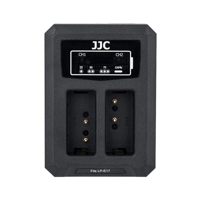 Cargador de batería JJC LP-E17 USB de doble ranura para cámaras Canon