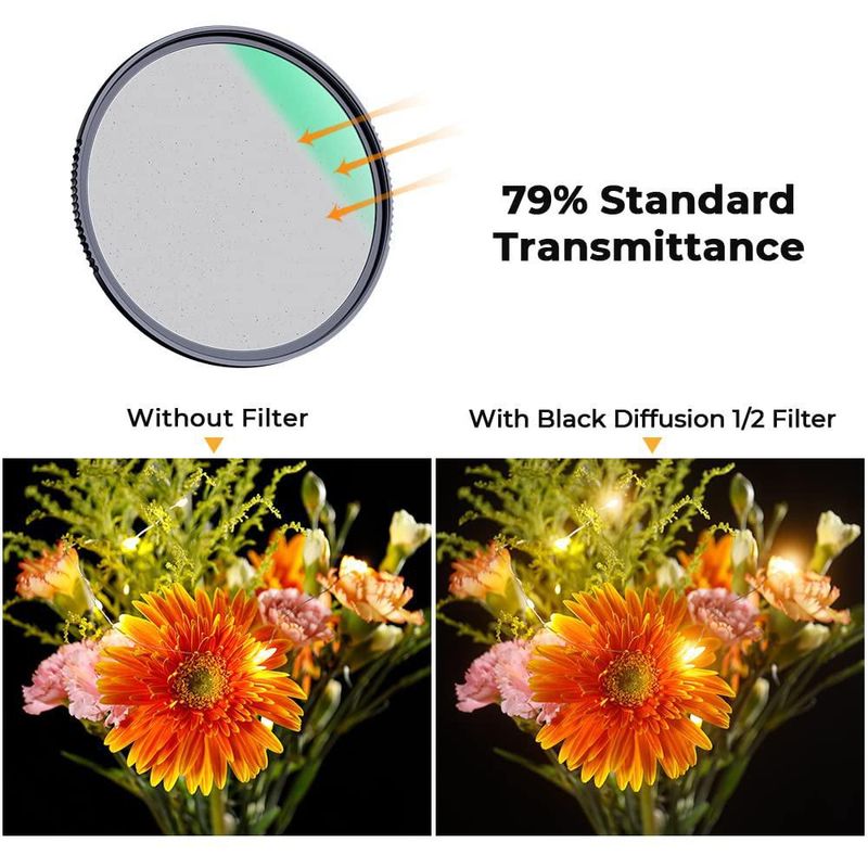 Filtro de lente K&F CONCEPT Black Diffusion 1/2 72mm Nano-X