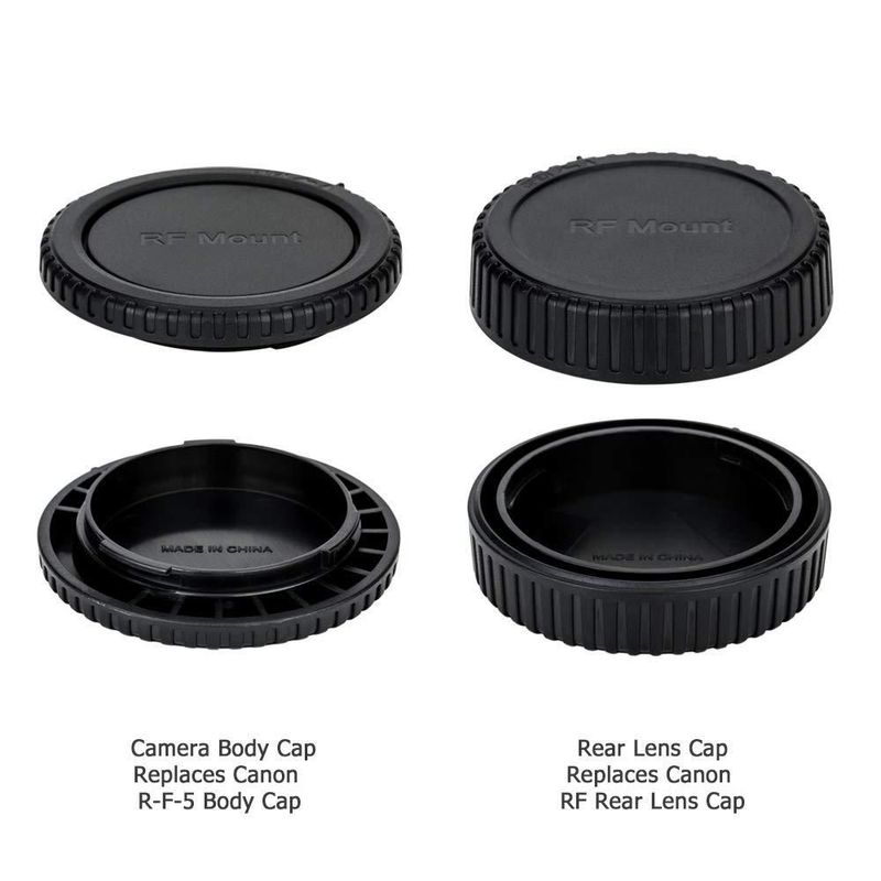 Tapa de cuerpo y tapa de lente trasera para cámara Canon EOS con montura RF (paquete de 2)