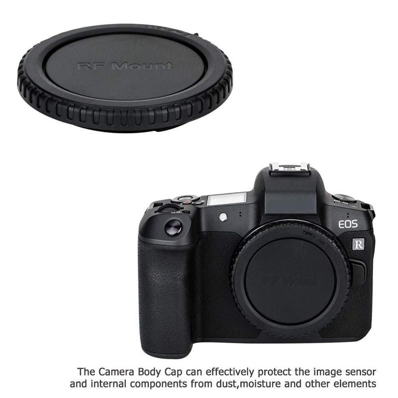 Tapa de cuerpo y tapa de lente trasera para cámara Canon EOS con montura RF (paquete de 2)