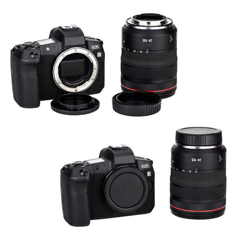 Tapa de cuerpo y tapa de lente trasera para cámara Canon EOS con montura RF (paquete de 2)